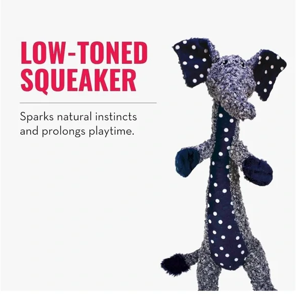 KONG Navy Plush Dog Toy with White Polka Dots NWT 1 foot long! - Picture 9 of 12